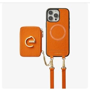 Brand NEW CUSTYPE Orange Leather Phone Case with Strap